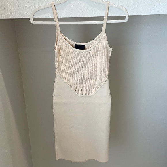NWT Michael Costello x Revolve Cream Oline Mini Knit Dress (Size S - Picture 5 of 9